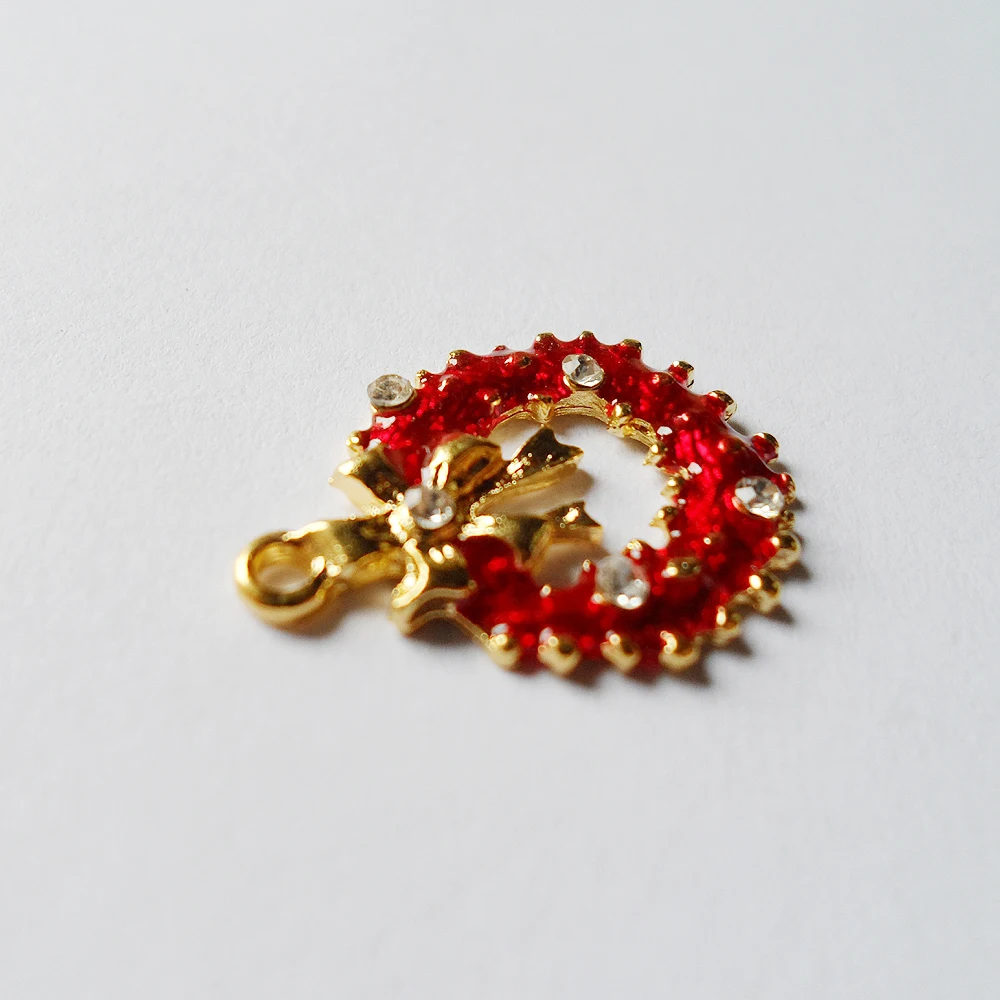 2020 милый стиль Рождественский венок детали из цинкового сплава кулон компоненты