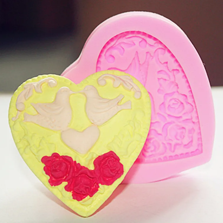 Формы для торта в виде сердца птицы любви форма мыла и шоколада кухни выпечки FM189 |