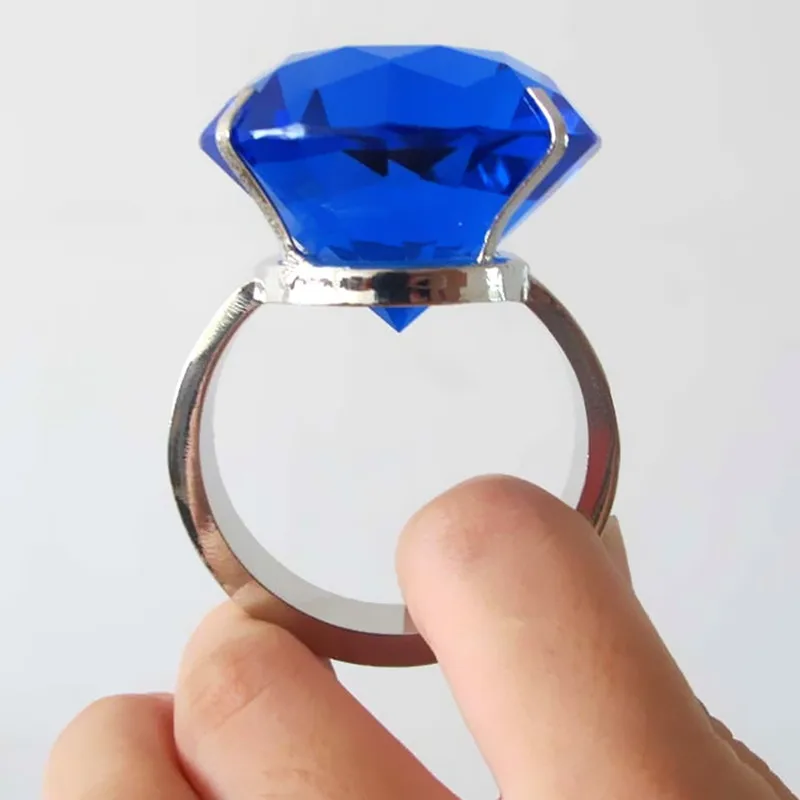 40 мм свадебное украшение цветное Кристальное стекло кольцо с бриллиантом