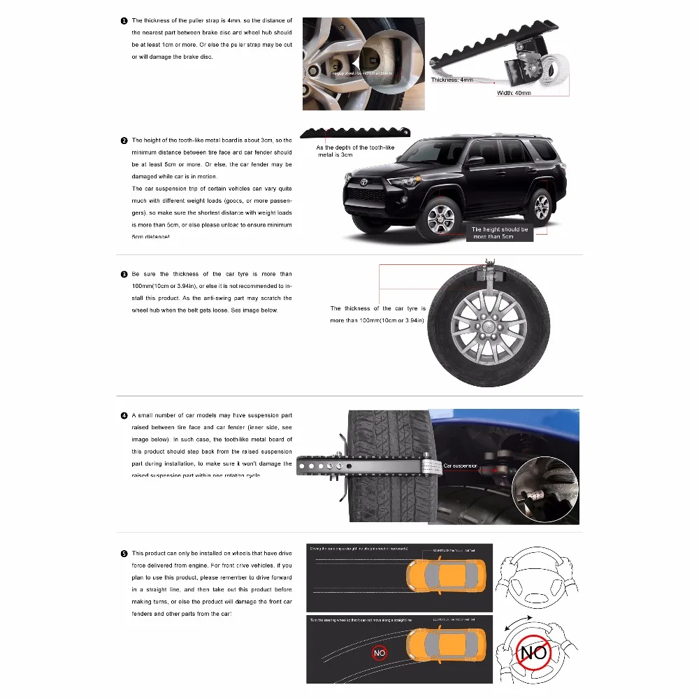 EZUNSTUCK шиномонтаж Противоскользящий инструмент задний/AWD/4x4 внедорожников