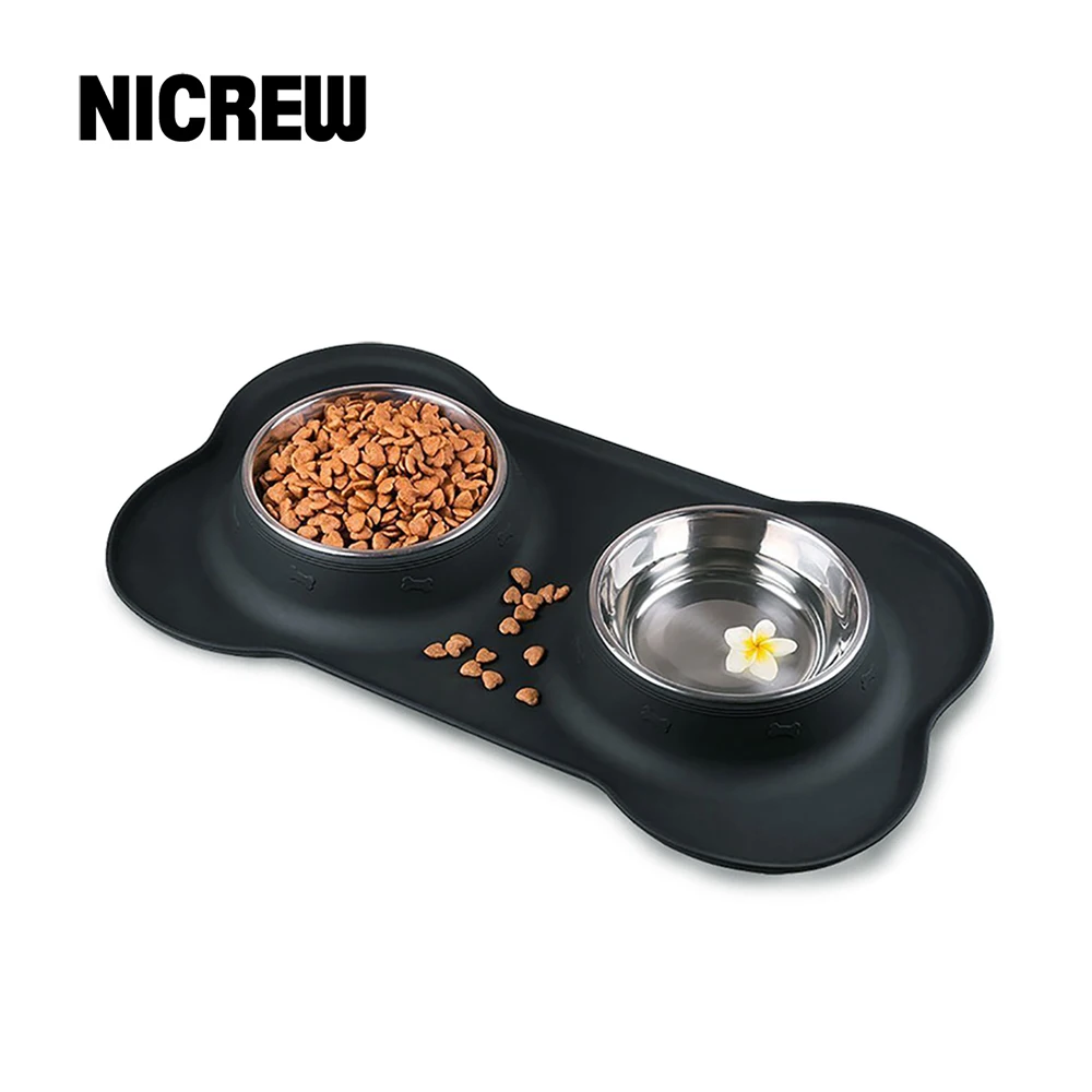 NICREW собака миски из нержавеющей стали миска для собаки с шнековой крышкой