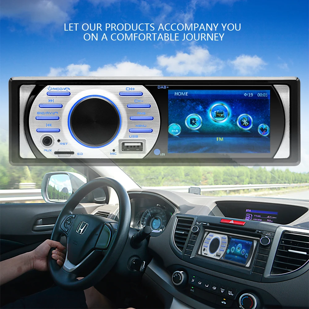 Amprime Авторадио dab 1 Дин Аудио стерео радио мультимедиа MP3 MP5 плеер Bluetooth FM ресивер