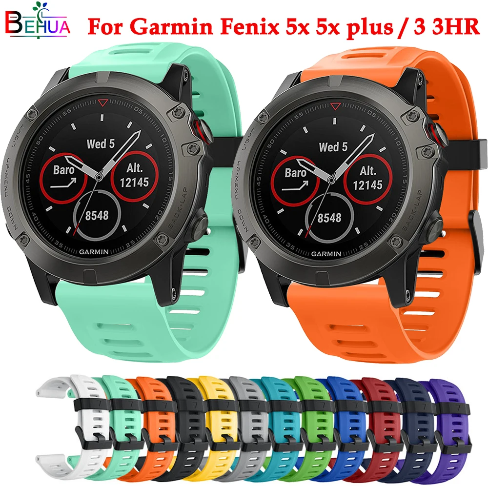 Силиконовый ремешок для часов Garmin Fenix 5X/5Xplus/Fenix 3/Fenix 3 HR замена 26 мм спортивный