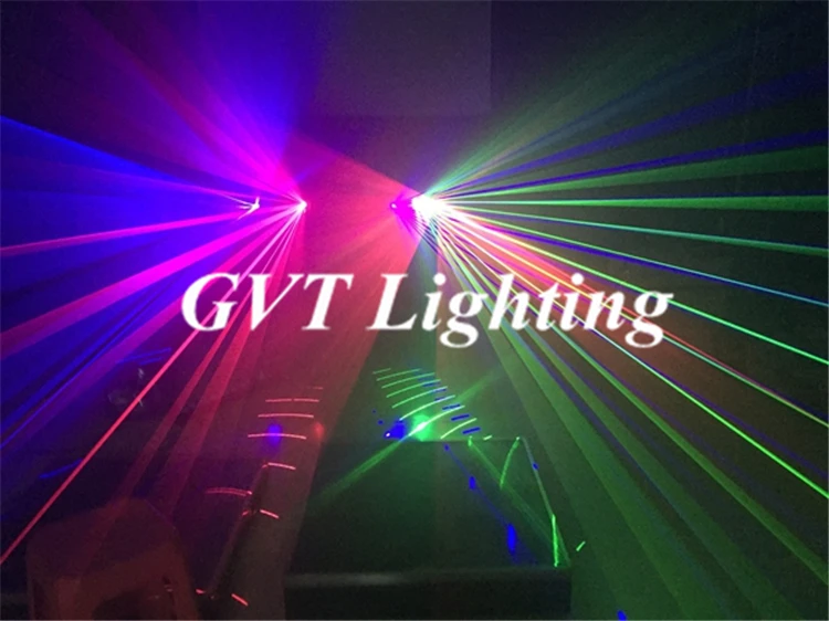 3 головки Красный Зеленый Синий сканирующий лазерный свет сценическое освещение