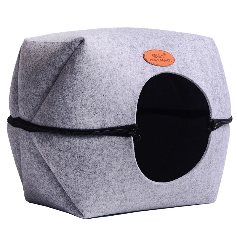 HEYPET кошки пещерная кровать домик для домашних животных спальный мешок на молнии
