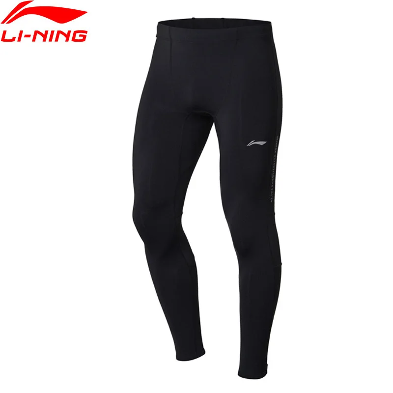 Li-Ning, мужские профессиональные колготки, дышащие, светоотражающие, 78% нейлон, 22% спандекс, подкладка, спортивные штаны, обтягивающие брюки, AULN035 MKY382