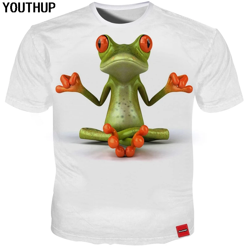 YOUTHUP 2020 Летняя мужская футболка с 3d принтом лягушки забавная Мужская