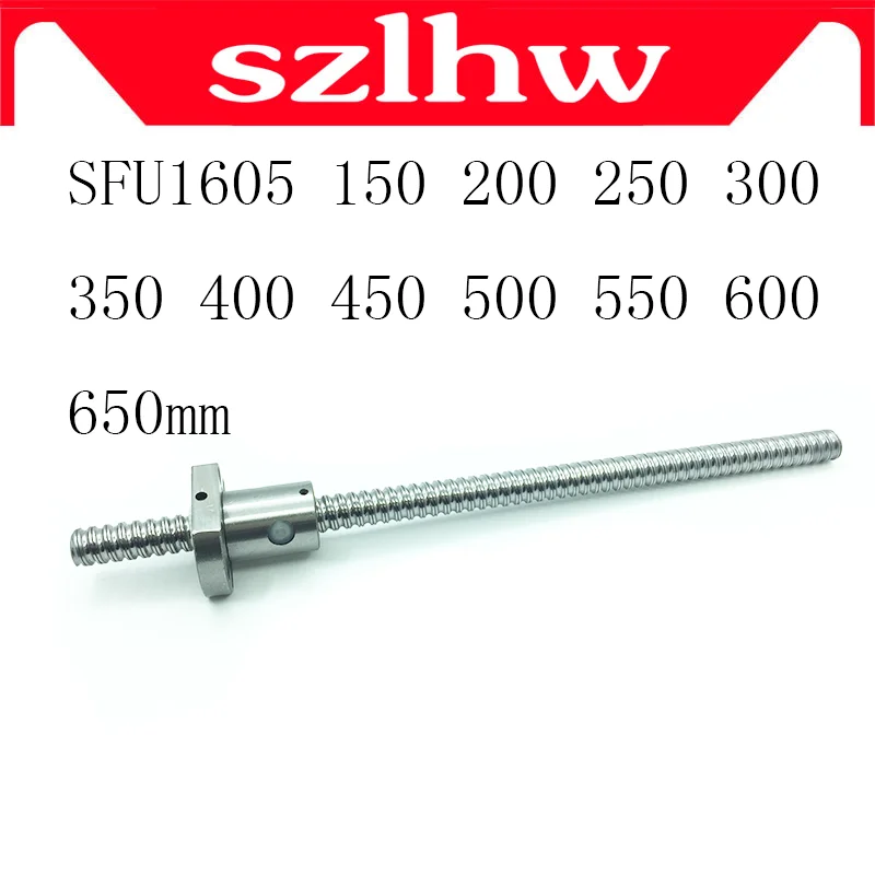 SFU1605 200 250 300 350 400 450 500 550 600 650 700 750 мм шариковый винт с фланцевой шариковой гайкой BK