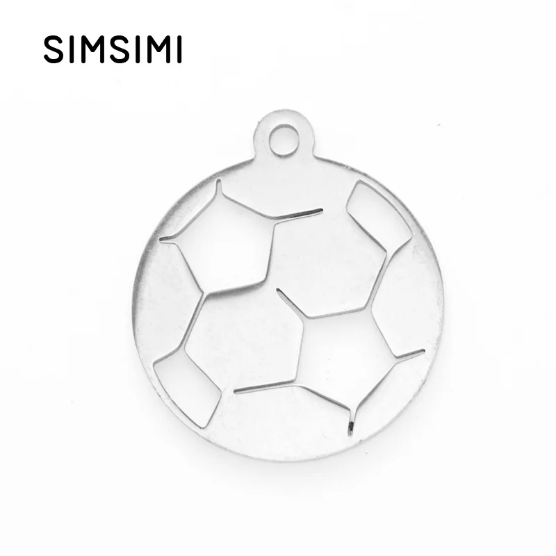 

Simsimi soccer football mini Pendant DIY jewelry necklace&pendant high polish stainless steel wholesale 10pcs