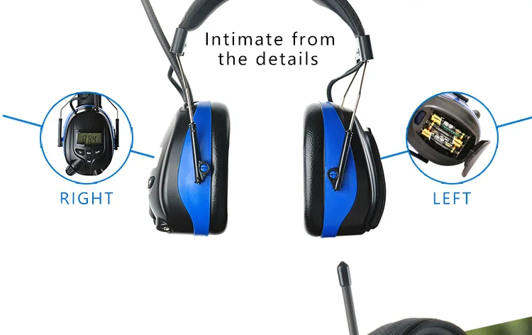 Bluetooth наушники для защиты слуха с AM FM радио и MP3 совместимы с электронным шумоподавлением Наушники для защиты ушей