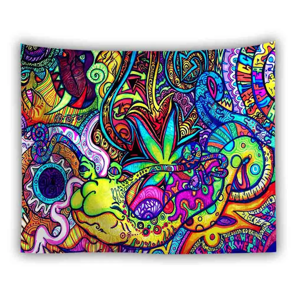 bohemian wall tapestry hanging huge mushroom house fairyland psychedelic tapestriws home decor
