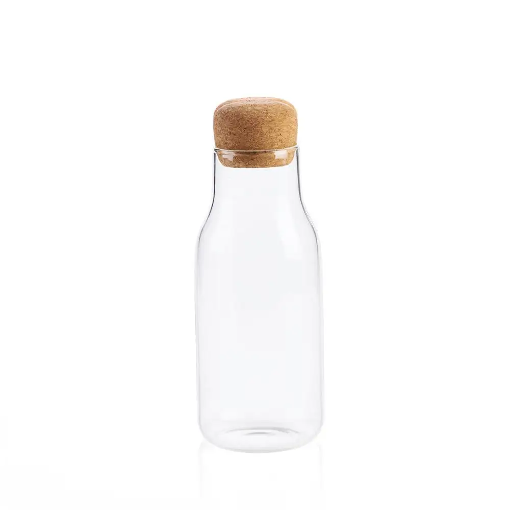 600ml 600/300/150 мл стеклянная бутылка для хранения для сыпучих продуктов ящик для хранения с крышкой из пробкового дерева Колонка герметичных банок Еда органайзер для специй банок - Цвет: 600ml