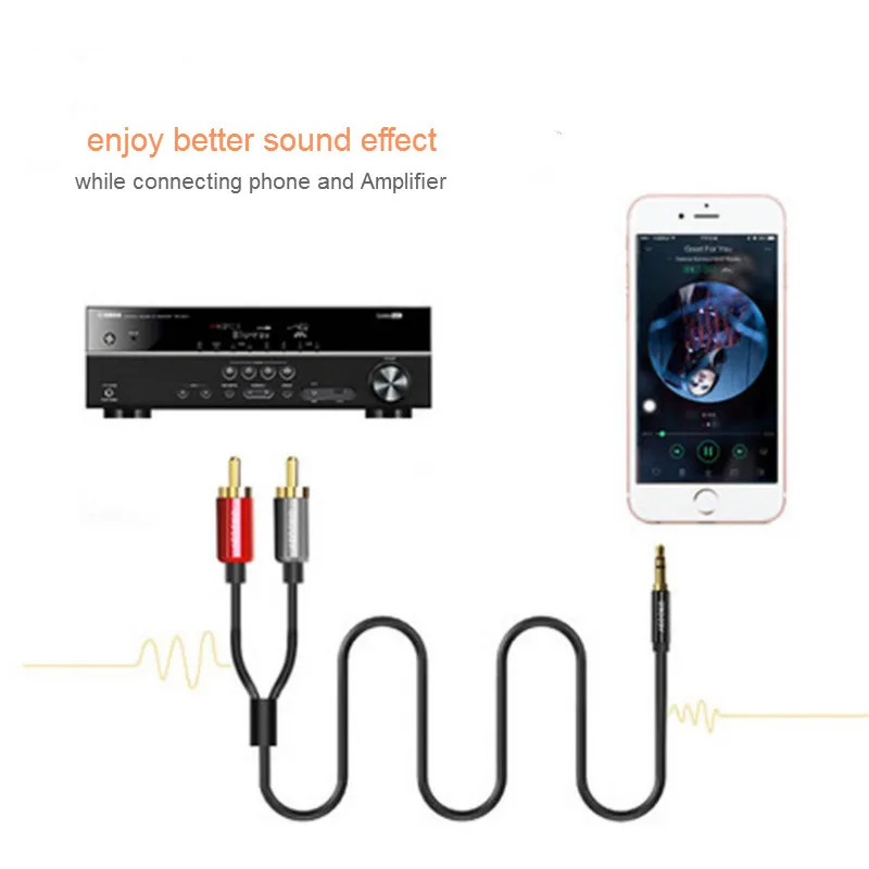 Кабель RCA 2RCA до 3 5 мм аудио кабель jack rca aux 0 м 1 2 для телефона Edifer домашний кинотеатр