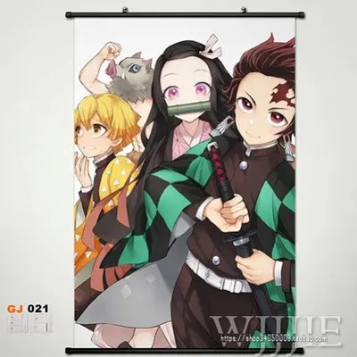Домашний декор японского аниме настенный плакат прокрутка демон Slayer: Kimetsu no Yaiba