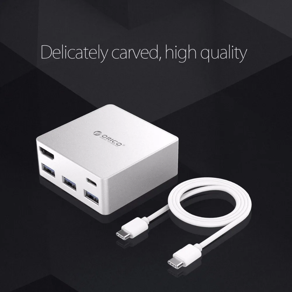 ORICO Type-C концентратор USB3.0 HDMI алюминиевая мини-Док-станция мультипорт Type-A PD функция