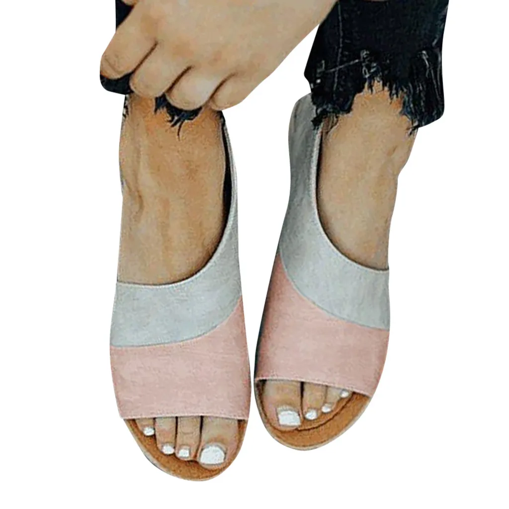 SAGACE/женские Босоножки с открытым носком Разноцветные босоножки в римском стиле