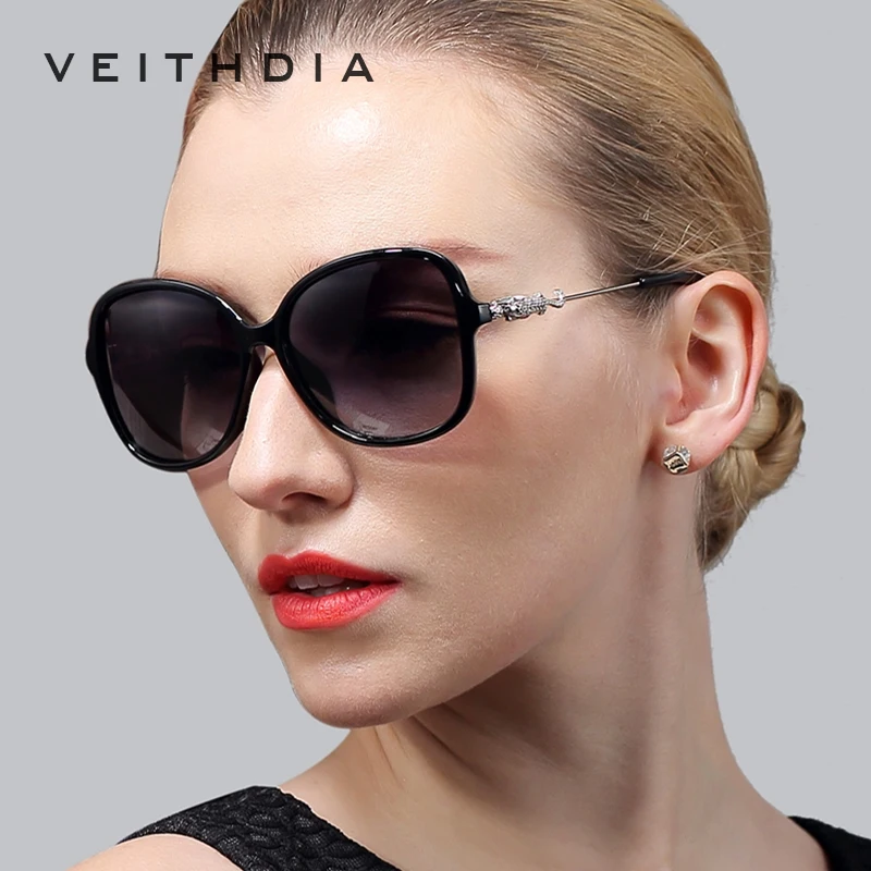 Фото Солнцезащитные очки VEITHDIA, градиентные винтажные Ретро очки TR90, женские солнцезащитные очки, поляризационные, UV400, женские модные очки для же... №1