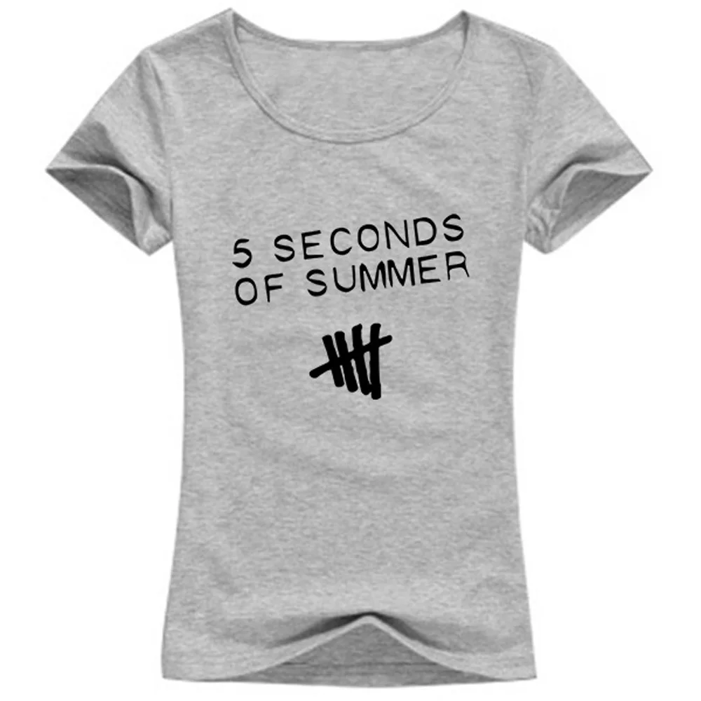 Женские футболки с принтом 5SOS хлопковая футболка коротким рукавом и круглым