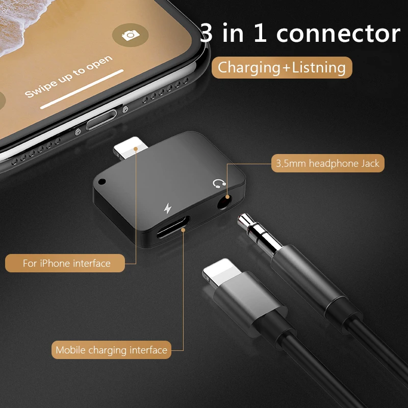 ! ACCEZZ для iphone X 8 7 Plus XS MAX XR освещение аудио разъем адаптер 3 5 мм разветвитель