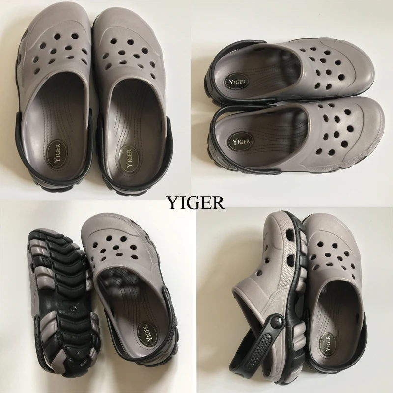 YIGER/Новые мужские шлепанцы Классическая обувь с отверстиями мужская пляжная обувь повседневные Нескользящие сандалии на толстой подошве и летняя садовая обувь 0050 г