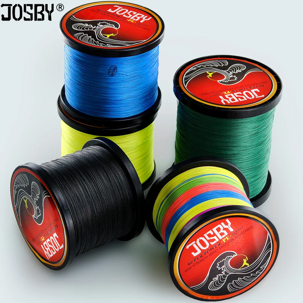 JOSBY плетеной лески 8 прядей 300 м 500 1000 150M100% ПЭ Multifilamento плетеный Карп Рыболовная Fly