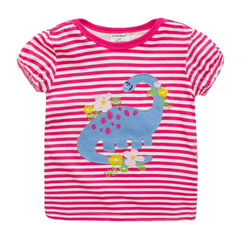 Jumingbaby/2019 футболка для девочек детская летние топы с вышивкой животных костюмы