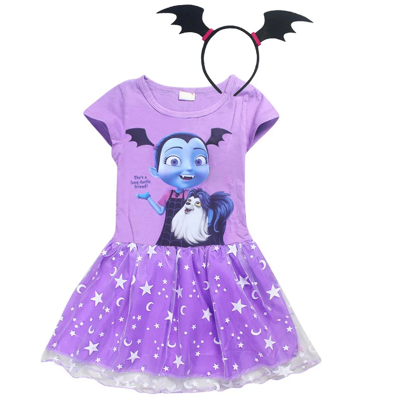 Girls Dress Summer Fashion Vampire Kids Dress Princess Vampirin Children Dresses print Girls Clothes 3 4 6 7 8 Year Costume
