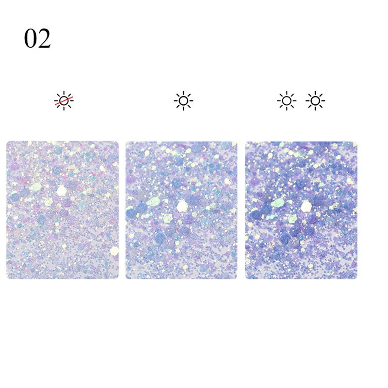TDNG-2 1 коробка УФ свет изменение цвета Блестки для ногтей Солнечный свет чувствительный цветной дизайн ногтей Мерцающая Снежинка 3D Маникюр украшения - Цвет: TDNG-2
