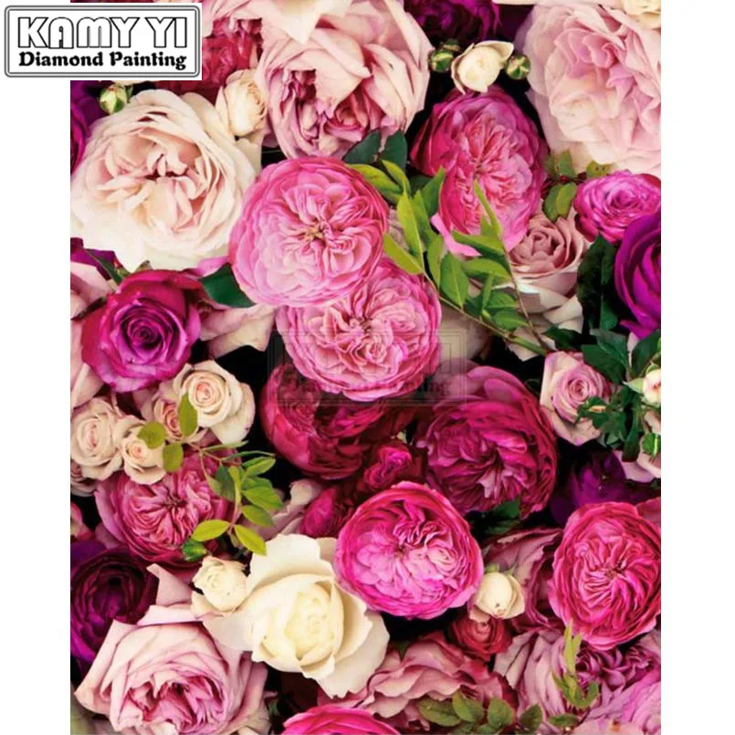 

Красивые наборы алмазной живописи, розовые цветы, Алмазное искусство, полностью квадратное сверло, алмазная вышивка, сделай сам, ремесло _ LK1