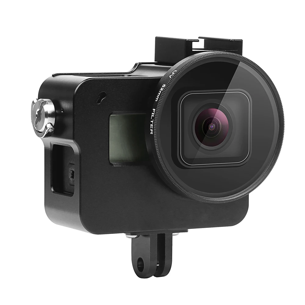 Защитный чехол с ЧПУ из алюминиевого сплава для GoPro Hero 7 6 5, черный с УФ-объективом 52 мм для Go Pro Hero 7 6 5, аксессуары