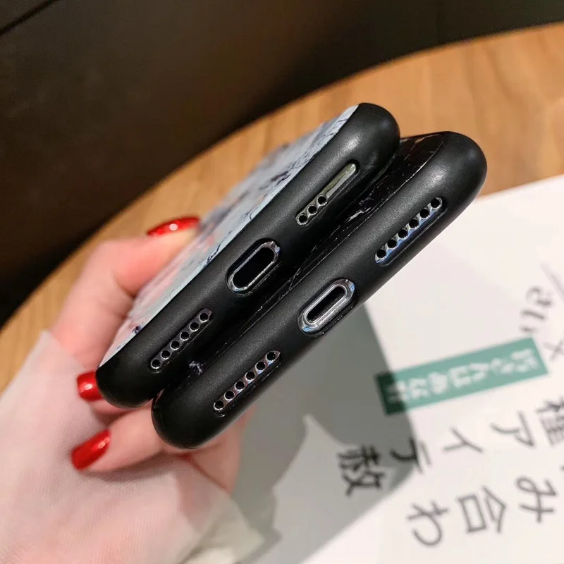 Vintage Marble Phone Case For iphone X XR XS MAX Soft Silicone Diamond Texture Back Cover 6 6S 7 8 Plus |