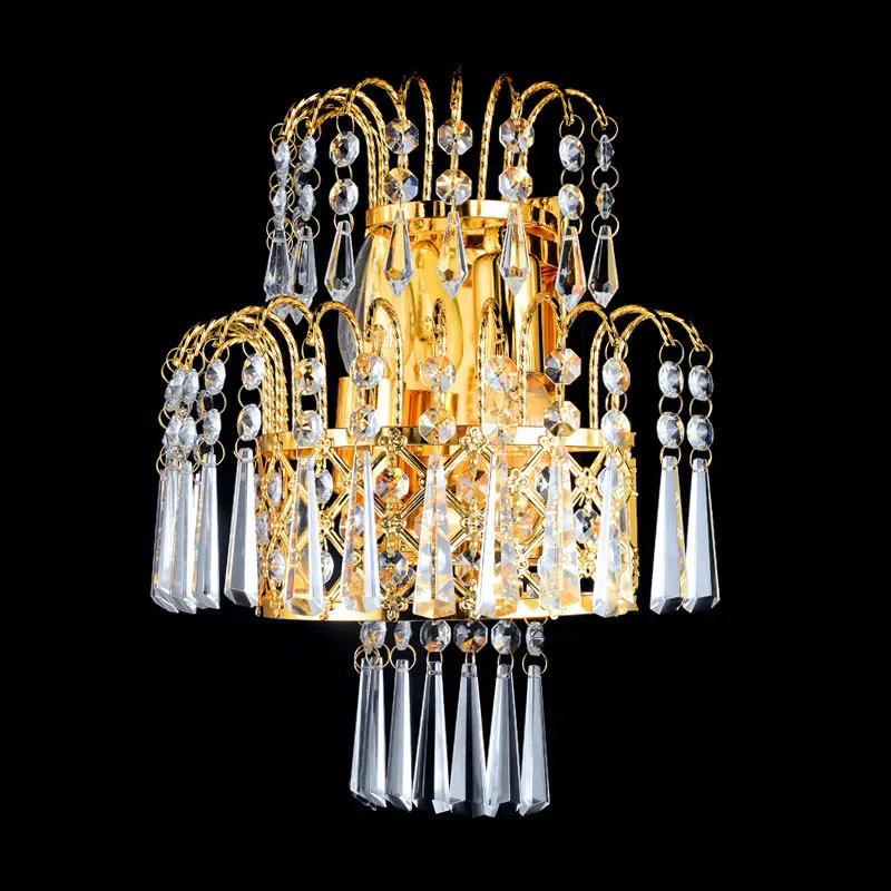 European romantic bedroom bedside lamp Wall room warm personality Crystal 037|crystal painting|crystal wall lampcrystal pave |