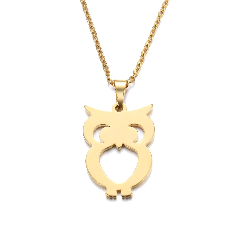 Ювелирные наборы из нержавеющей стали для женщин, ожерелье в форме совы, браслет, серьги, ювелирные изделия для влюбленных, обручальные ювелирные изделия S1