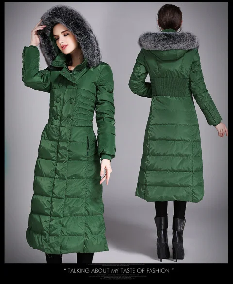 2018 new hot winter Thicker Cold woman Mother Down jacket Coat Parkas Outerwear Slim Hooded fox Fur collar long plus size XXXXXL | Женская