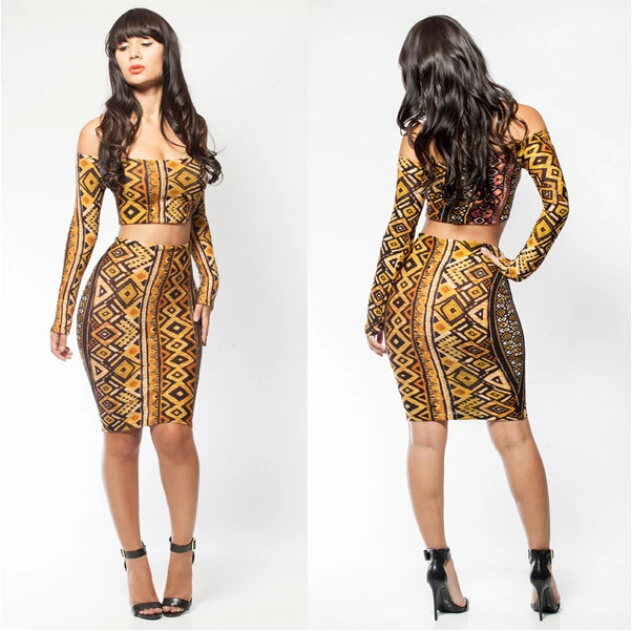2015 fashion women's summer sexy bodycon dresses vintage printed hot party night club slim gown for feminio free shipping WX126 | Женская