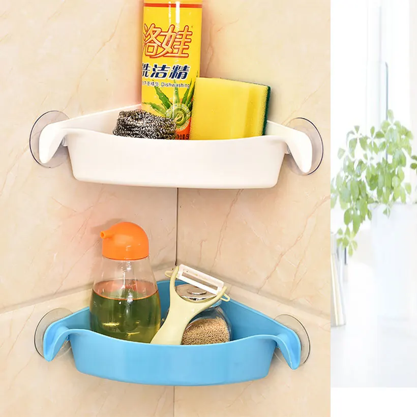 Присоска аксессуары для ванной комнаты угловой стеллаж хранения кухонная полка |
