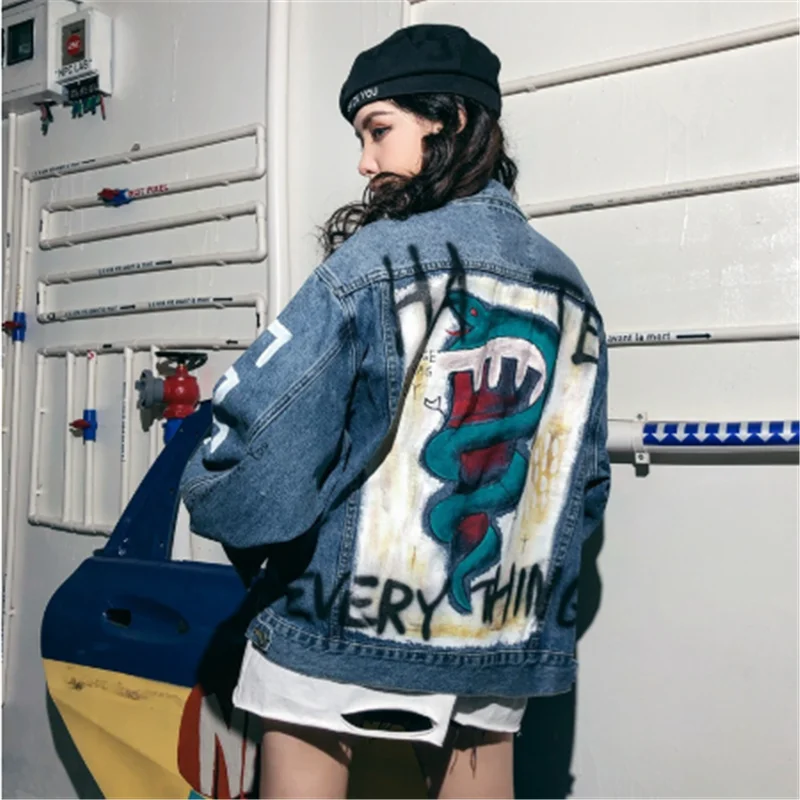 Винтажная синяя Весенняя джинсовая куртка Pactwork женская Свободная Regual модная