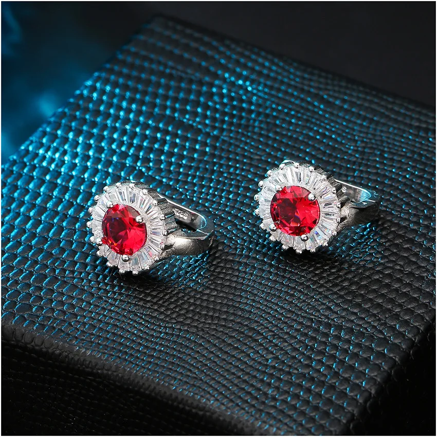 Shineland Винтаж Роскошные Красочные Круглый Цирконий Кристаллические серьги для