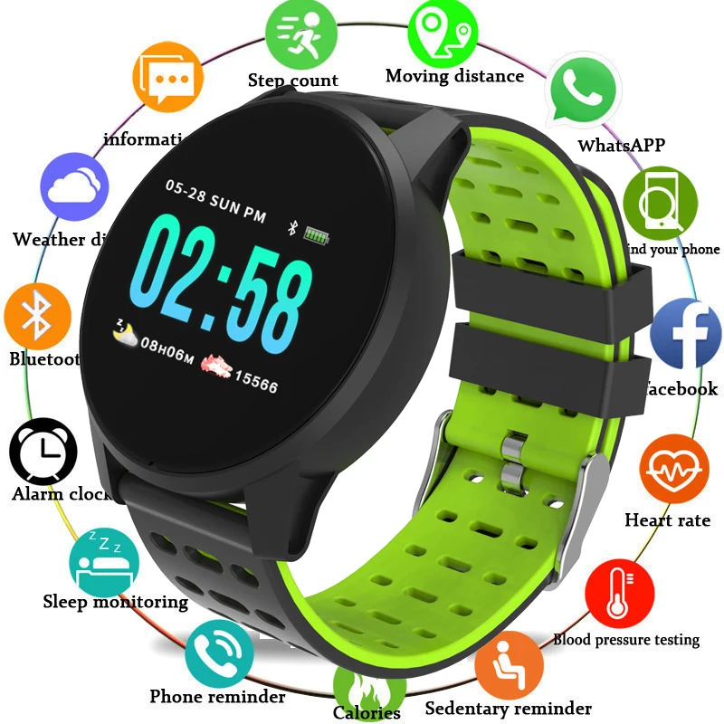 Bluetooth Смарт часы для мужчин и женщин Relogio Android умные пульсометр кровяной браслет