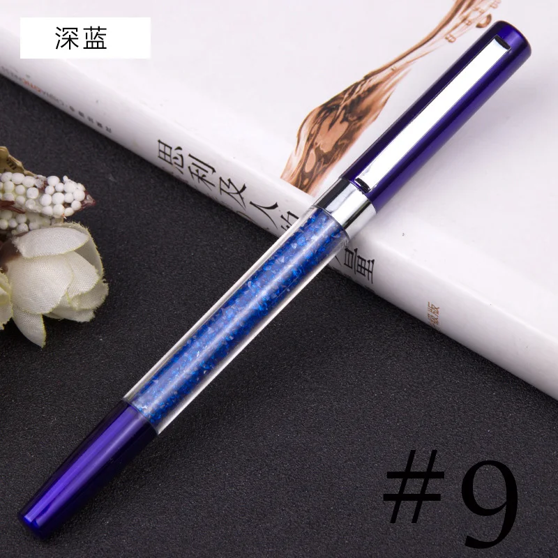 Dark blue 15 цветов на выбор креативный металлический С кристалалми и стразами шариковые ручки 0,5 мм фирменный Канцтовары, шариковая ручка, офисные и школьные принадлежности - Цвет: Dark blue