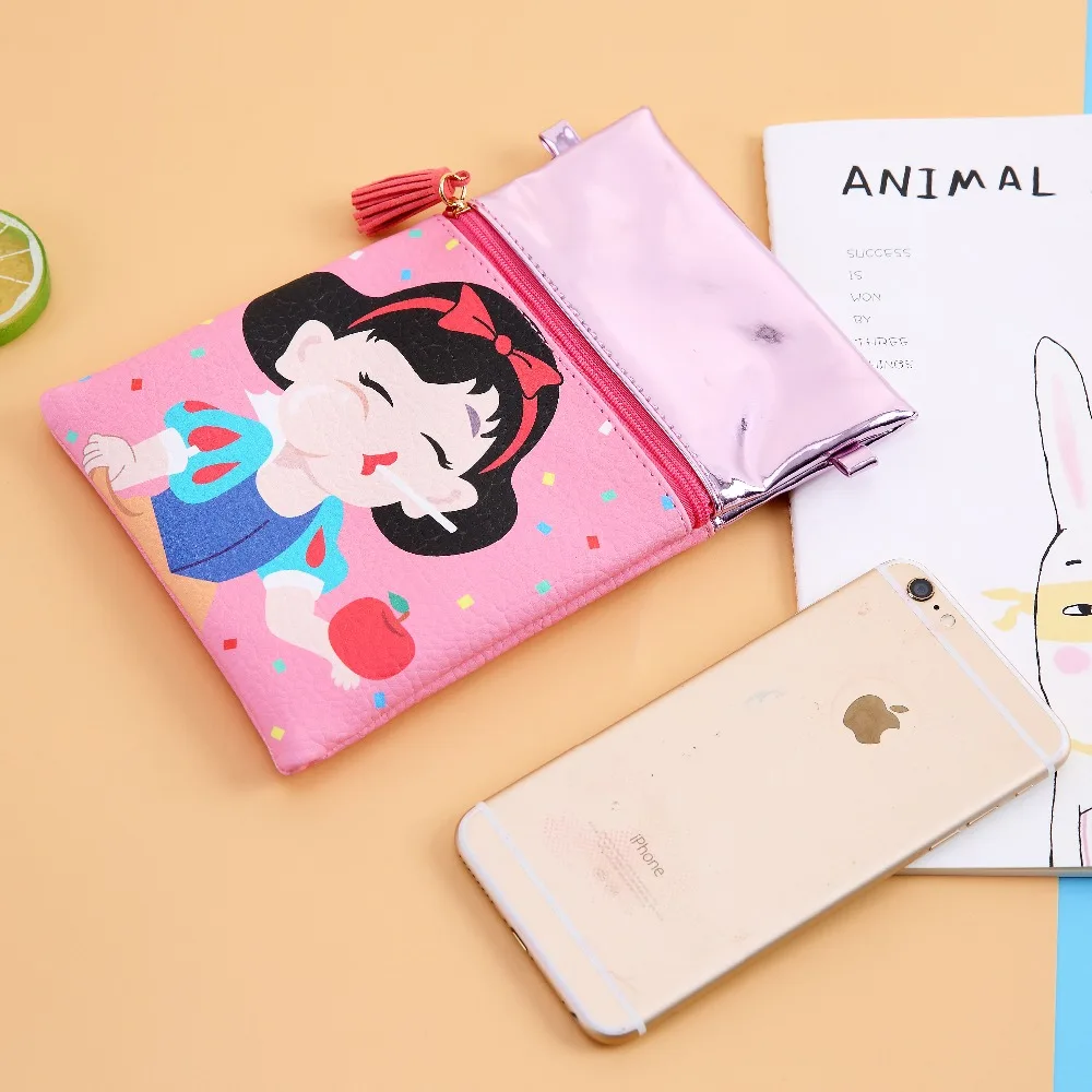 Белоснежка Женская милая розовая сумка мессенджер для девочки маленький кожаный