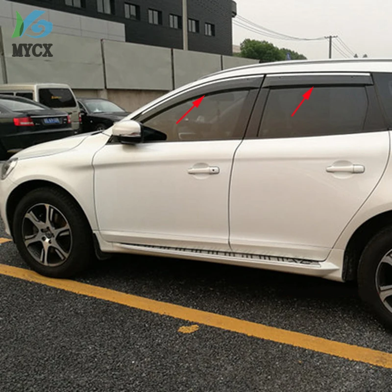 Для VOLVO XC60 XC 60 10-15 ABS Пластик внешние окна Козырьки Навесы дождь Защита от солнца дефлектор гвардии Vent крышка 4 шт автомобильные аксессуары