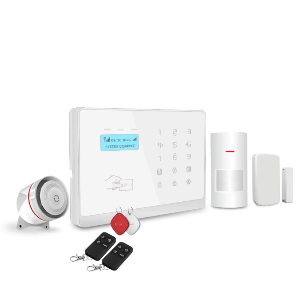 Волк-охранник Беспроводной ЖК-дисплей 3g GSM+ Wifi+ RFID Главная охранной сигнализации охранная Системы приложение Управление движения PIR детектор двери, окна Сенсор