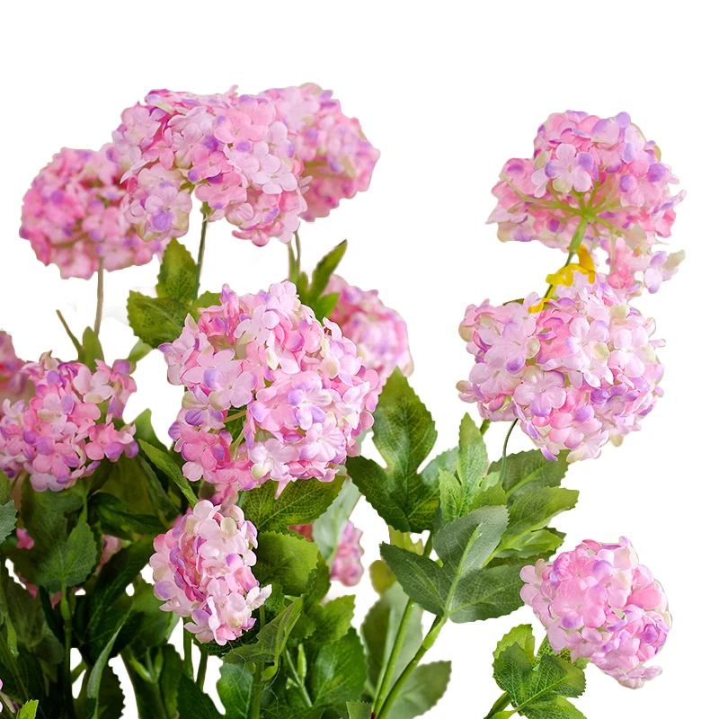 

Wholesale 100pcs 3 Heads Hydrangea Snow Ball Artificial Flower Wedding Party Home Decoration Event Fake Flower