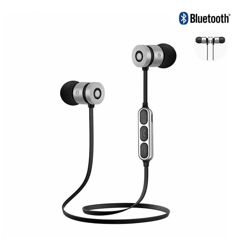 Спортивные Bluetooth наушники беспроводные металлические магнитные для Xiaomi iPhone 6s/7