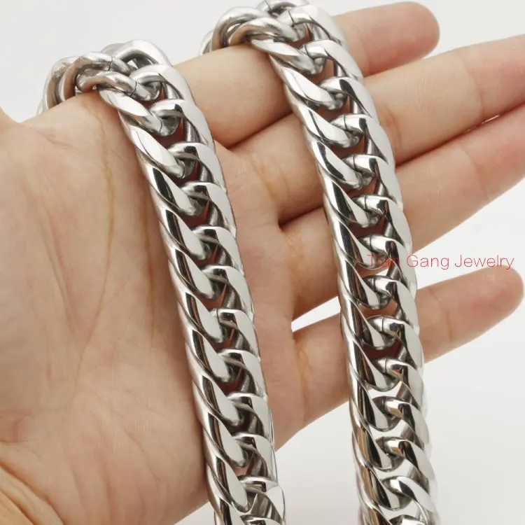 Мужская цепь из нержавеющей стали 316L ожерелье или браслет кубинской панцирной