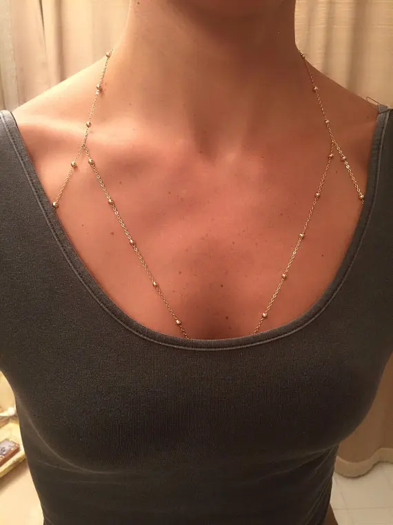 2 пластины цвета маленький шарик цепи тела Грудь леди Украшения для ОПТ и розница