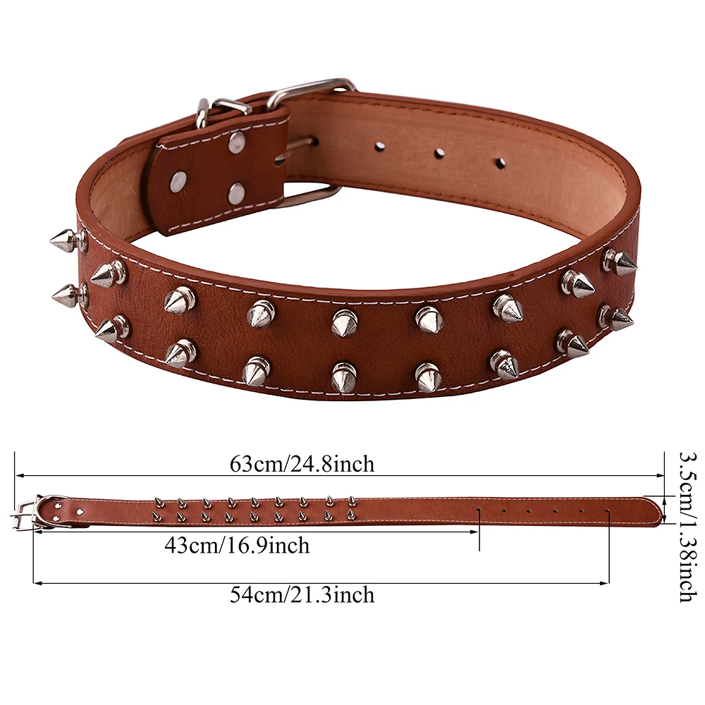 

Sharp Spiked Studded Leather Dog Collars PU for Small Medium Large Dogs Pet Collar Rivets Anti-bite Pet Products Neck Strap