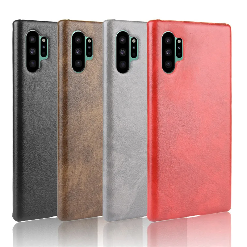 

For Samsung Galaxy Note 10 Case Note 10 Plus Retro PU Leather Litchi pattern Skin Hard Cover For Samsung Note10+ Phone Case