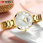 Женские часы CURREN, водонепроницаемые золотые наручные часы, классический браслет из нержавеющей стали, женские часы 9051